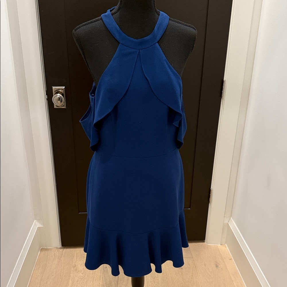 BCBGMaxAzria Navy Ruffle Mini Dress